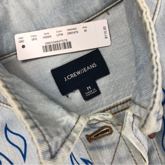 J.Crew brand, custom designed, vintage washed denim jacket.